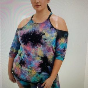 torrid | French Terry Cold Shoulder Long Sleeve Active Sweatshirt - Size 1